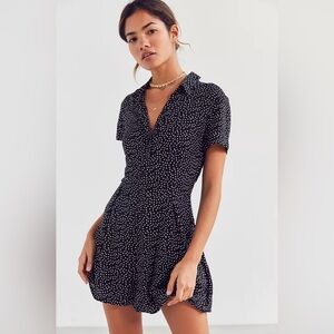 Mod Ref Black and White Polka Dot Romper